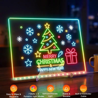 Tableau mémo lumineux moderne en acrylique transparent, réutilisable et effaçable, avec écran LED pour messages de bureau