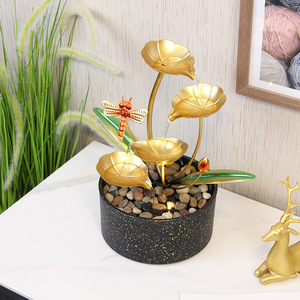 Adorno de agua que fluye creativo, decoración de escritorio de hierro y plástico, decoración iluminada de Feng Shui para oficina, hogar, escritorio, pieza única - Product Image 1