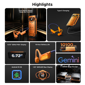 DOOGEE S200 E / Edición VIP, Octa Core Dimensity 7050, Pantalla de 6.72 Pulgadas + Pantalla Pequeña de 1.32 Pulgadas, 8+256G, 10100mAh, Teléfono Resistente con Triple Protección Android - Product Image 4