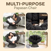 Chaise ergonomique Papasan cadre en osier haute capacité pivotant salon doux épais densité tissu coussin pour salon tournant