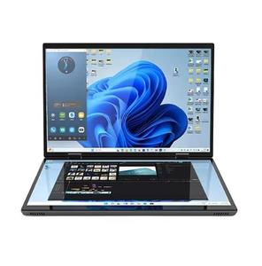 New 14 ''+ 14'' kinh doanh di động máy tính xách tay màn hình cảm ứng tay kép bằng văn bản 360 độ lật văn phòng máy tính xách tay máy tính - Product Image 1