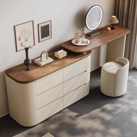 Table de maquillage moderne pour chambre de fille avec chaise en verre, miroir LED et tiroir lumineux, coiffeuse pour chambre à coucher