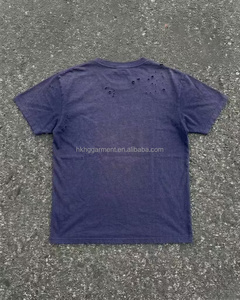 T-shirt en coton léger de haute qualité, effet vintage délavé, pour homme, effet soleil écloté, logo personnalisé - Product Image 2