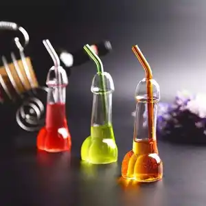 Amazon Top Seller Drinkware Customize Color Penis Shaped Wine Glasses for Cocktail