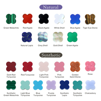 Trébol suelto madre perla 6mm/8mm/10mm/12mm/15mm Concha blanca Natural trébol de cuatro hojas piedras preciosas sueltas para la fabricación de joyas