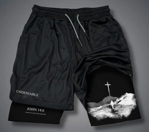 Shorts de plage noirs pour hommes, séchage rapide, respirants, en coton, anti-UV, écologiques, taille haute élastique, imprimé personnage anime, décontractés - Product Image 2