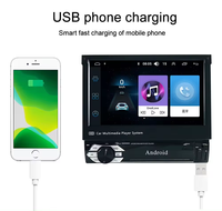 Autoradio MP4 MP5 avec écran tactile rétractable automatique de 7 pouces, lecteur vidéo, Bluetooth, GPS, prise en charge d'Android, CarPlay Auto