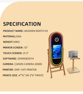 Pantalla táctil de madera maciza todo en uno de 21,5 pulgadas, cabina de cámara de conferencia, espejo mágico para fiestas y reuniones, suministros de alta calidad - Product Image 3