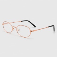 Monture de lunettes en métal, montures optiques rondes, vente en gros, monture de lunettes de vue, branches noires, logo personnalisé