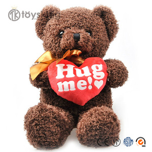Ours en peluche en peluche Tenir coeur rouge avec Hug me! Logo personnalisé imprimé ou personnel - Product Image 2