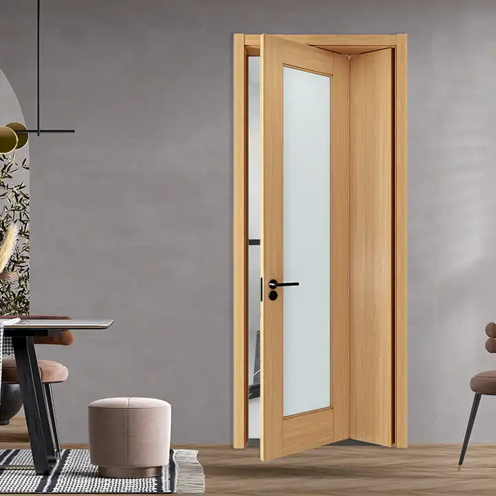 chapa de madera simple diseño plegable puerta melamina puertas madera wpc  mdf ecológico inter plegable acordeón ecológico