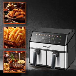 Friteuse à air électrique Haley, grande taille, double tiroir, feuille de mémo magnétique carrée <span class=keywords><strong>pour</strong></span> la maison, friteuse à air <span class=keywords><strong>pour</strong></span> voiture, chips, tableau des temps inclus - Product Image 5