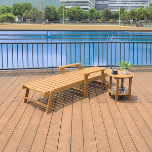 Banco de Jardín de Plástico y Madera de Alta Calidad, Resistente al Agua, con Ruedas - Product Image 3