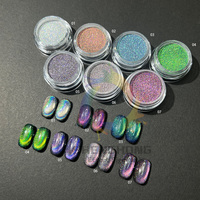 Poudre Magique Effet Miroir SH pour Ongles, Pigment Chrome 5D, Effet Œil de Chat, Poudre Magnétique pour Nail Art, Effet Caméléon 9DLS Modèle SiO2