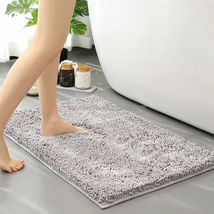 Sıcak satmak banyo halı ve kilim şönil 100% polyester pvc anti kayma alan kilim bathmat