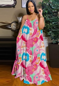 2026 nuevo KJ moda verano Boutique ropa mujer Maxi vestidos fiesta estampado único sin mangas <span class=keywords><strong>A</strong></span>-line Big Swing <span class=keywords><strong>vestido</strong></span> largo - Product Image 2