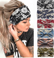 Bandeaux larges à imprimé floral bohème 2025, turban vintage à nœud élastique, bandeau pour femmes et filles, coton doux, accessoires pour cheveux