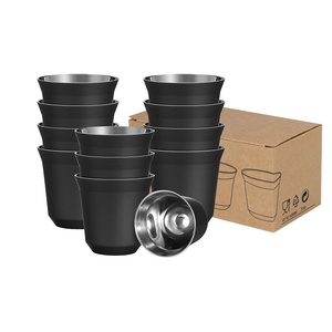 Verre à shot en acier inoxydable à <span class=keywords><strong>double</strong></span> <span class=keywords><strong>paroi</strong></span> personnalisé, haute qualité 304 Dural 80ml 160ml Tasses à café à <span class=keywords><strong>double</strong></span> <span class=keywords><strong>paroi</strong></span> pour expresso - Product Image 4