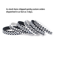 Prix usine En Stock Motif Damier Impression Confortable Bracelet En Silicone Adulte Individuellement Mode Bracelet En Silicone
