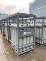 Support de stockage robuste pour 4x4 unités de 16 bouteilles de 50L en acier au carbone pour cylindres d'azote liquide, pour plateformes offshore, garantie 1 an