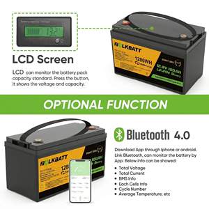 Batterie de stockage d'énergie au lithium LiFePO4 à décharge profonde 12V 24V 100Ah 200Ah 300Ah avec Bluetooth, pack solaire, en stock UE PL <span class=keywords><strong>UA</strong></span> - Product Image 2