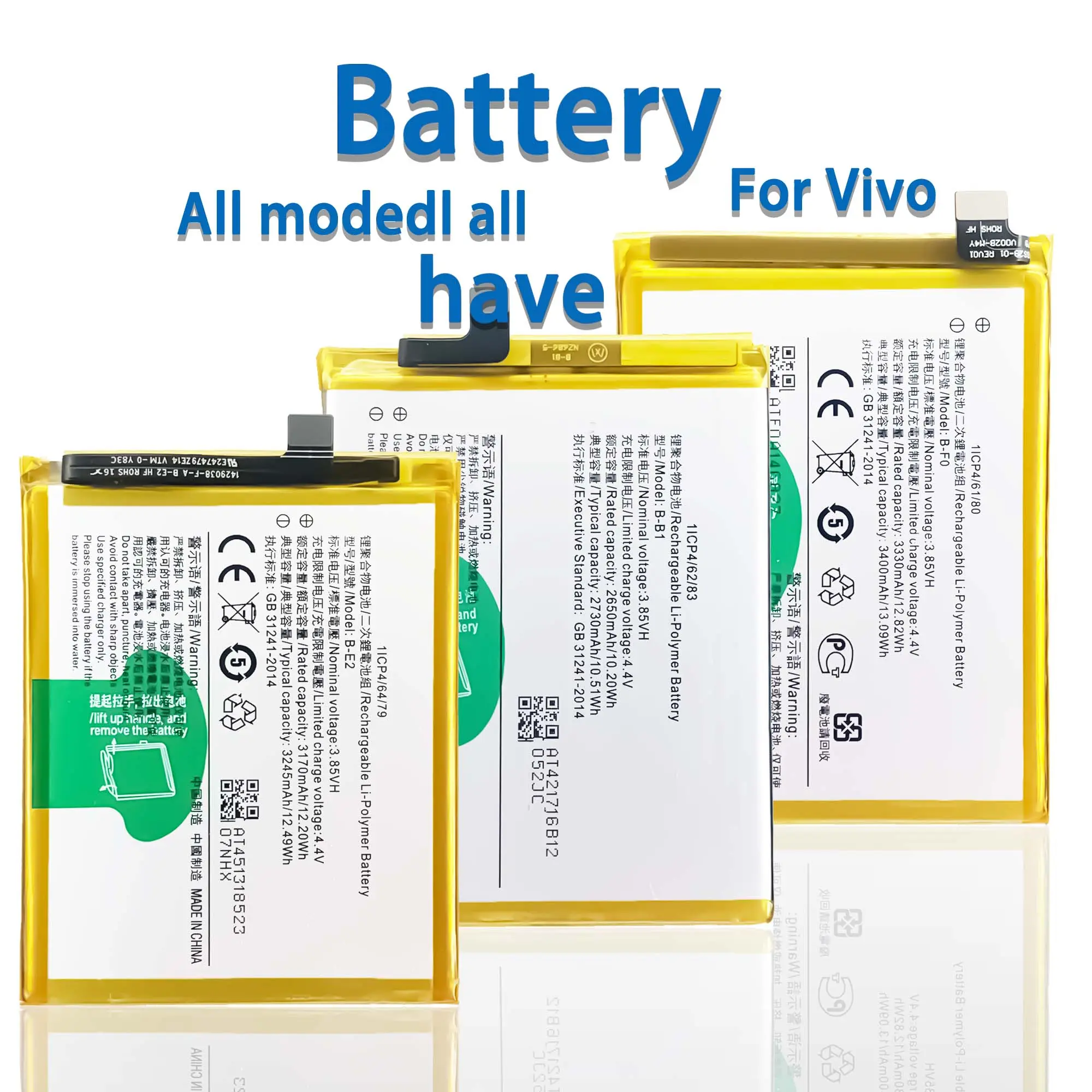 OEM Factory Direkt batterie für Vivo y31 y11 y30 y53 y55 y91 y93 y97 y69 Batterie wechsel für Vivo alle Modelle Telefon batterie