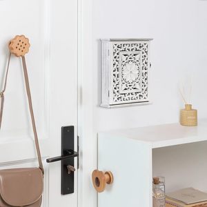 Gabinete de madera rústica <span class=keywords><strong>para</strong></span> <span class=keywords><strong>llaves</strong></span> con ganchos, colgadores de <span class=keywords><strong>llaves</strong></span> montados en la pared, estante <span class=keywords><strong>decorativo</strong></span> <span class=keywords><strong>para</strong></span> <span class=keywords><strong>Llaves</strong></span> <span class=keywords><strong>para</strong></span> el hogar, oficina, entrada, pasillo - Product Image 5