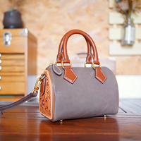 Tas Kulit Sapi Asli Vintage Wanita dengan Resleting Tunggal Bergaris Tahan Air Kedatangan Baru Desainer Fashion Grosir Tas Mewah.