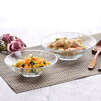 Bol à bagatelle en verre transparent sans plomb Fond plat Écologique Personnalisé pour la cuisine familiale Amérique Japon Corée Marché du Moyen-Orient