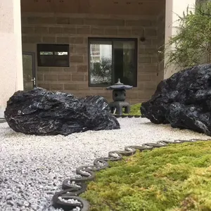 नई उद्यान सजावट जापानी बागवानी सजावट प्रकृति काले संगमरमर परिदृश्य रॉक पत्थर