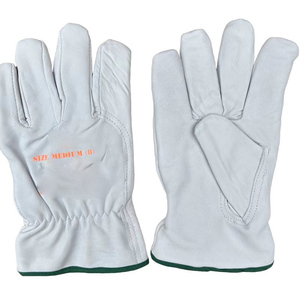 Guantes de conductor de cuero de grano de cerdo de alta calidad que funcionan con pulgar trapezoidal y espalda elástica fruncida - Product Image 5