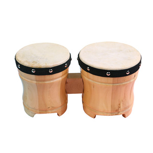 Tambour Bongo en Bois Instrument de Musique Jouet Éducatif Musical pour Enfants et Adultes Vente en Gros Ensemble de Tambours à Main Orff - Product Image 5