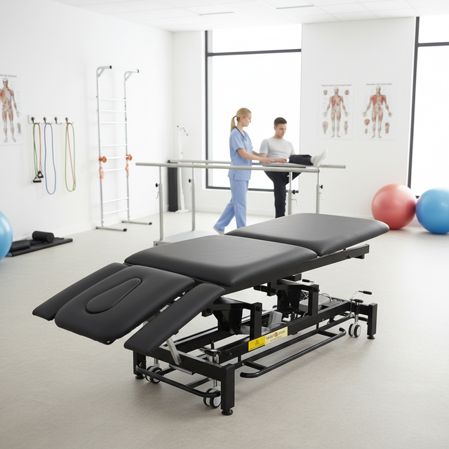 Electromagnetic Shock Wave Physio Ultrasound Echo Bed Beauty Massage Bed Hi Lo Treatment Table for Examination