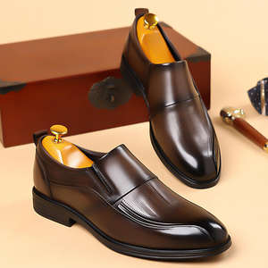 Chaussures habillées décontractées pour hommes, faites à la main, à lacets, surélevées, pour le bureau, professionnelles, en cuir véritable, vente en gros - Product Image 2