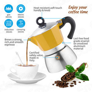 <span class=keywords><strong>6</strong></span> <span class=keywords><strong>tasses</strong></span> Pot à expresso en aluminium Moka Pot à café Moka expresso Latte percolateur poêle Top cafetière Pot Logo personnalisé - Product Image 4