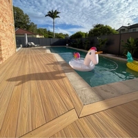 Revêtement de terrasse WPC, surface composite bois-plastique, terrasse en WPC poncée, longueur 2,9 m