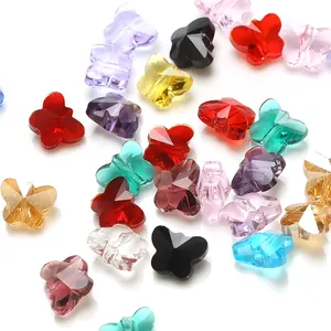 14mm Butterfly Shape Glass Beads For DIY Making Bracelet Multi Colors Crystal Beading Charms Findings Gemstone Jewelry Supplies