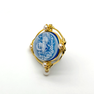 Broche colgante de artemisa camafeo de ágata tallada mitológica <span class=keywords><strong>griega</strong></span> victoriana antigua con perla fresca colgante - Product Image 4