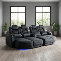 Canapé inclinable électrique long en cuir capitonné, design moderne pour appartement et hôtel, siège extensible, fauteuil individuel