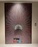 Porte d'entrée battante en aluminium moulé sur mesure YDNCN, double porte d'entrée moderne de luxe, texture sculptée, zincé, sécurité, pour villa principale