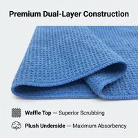 Chiffon de nettoyage en microfibre gaufrée super doux 40x40cm 450GSM 80% polyester 20% polyamide séchage rapide lavable pour la maison, les véhicules et le verre