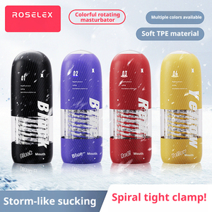 Realistic Manual Male Masturbation Cup with Soft Texture 4.4in Depth Waterproof & Transparent <b>Masturbator</b> for Penis Training - Product Image 3