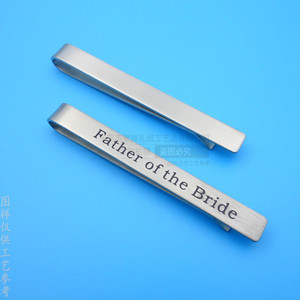 Pince à cravate en acier inoxydable, finition brossée, forme géométrique, pour cadeaux d'affaires, articles promotionnels QJ20240105 - Product Image 5