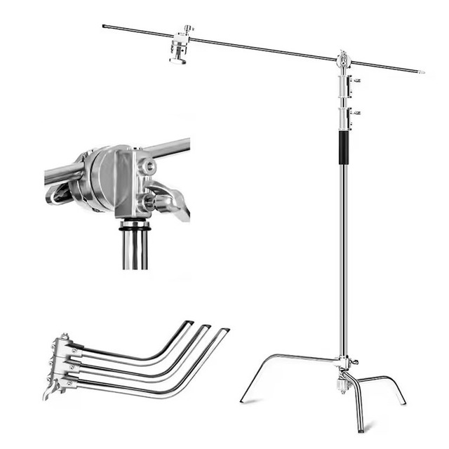 3.3m Adjustable Heavy Duty C Stand Photography C-stand Magical Leg Stable Stainless Steel Light Stand Photo