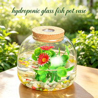 Décoration d'intérieur : Pot de fleurs hydroponique, terrarium, aquarium, vase en verre borosilicate de haute qualité avec couvercle