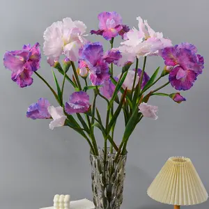 KEWEI-J827 3 teste di seta artificiale Iris fiori viola Iris fiori artificiali primavera artificiale Irish fiore