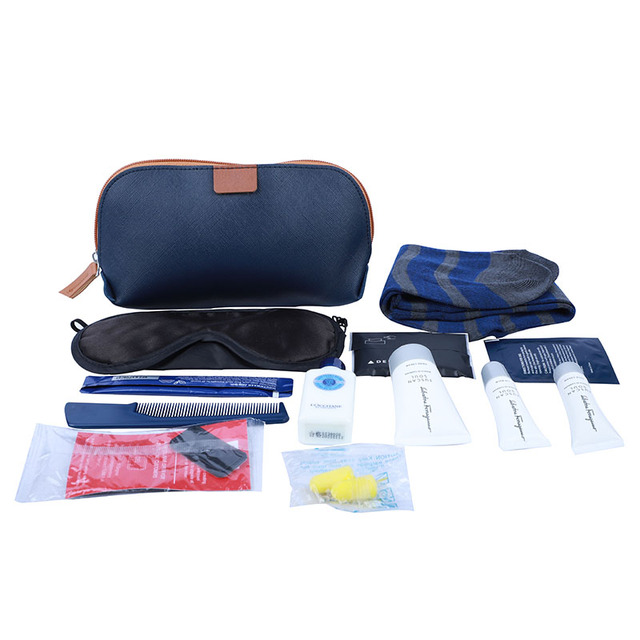 First Class Amenity Kit Airline Amenities Set Custom Airplane Kit Pouch Bag