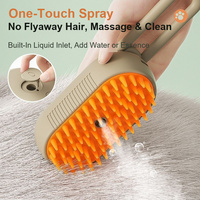 Brosse vapeur électrique 3-en-1 personnalisée pour animaux de compagnie, peigne pulvérisateur à brume d'eau, toilettage, massage, éliminateur de poils pour chiens et chats, ODM