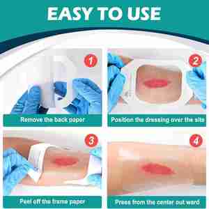 Apósito transparente para fijación de cánulas IV, 4" x 4.75", caja de 30, vendas impermeables para natación, ducha y heridas - Product Image 6