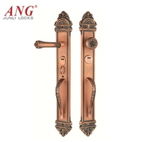 Serrure à levier de porte coulissante à Double traction en Bronze rouge pour chambre à coucher de Villa américaine